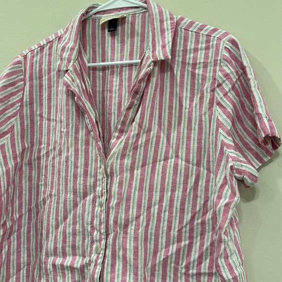 Universal threads pink and white striped top- large - Picture 3 of 5